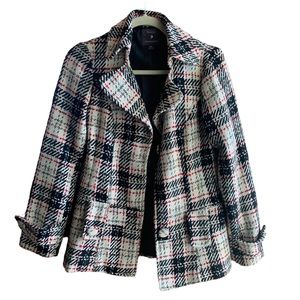 B/W and Red Plaid Blazer F21